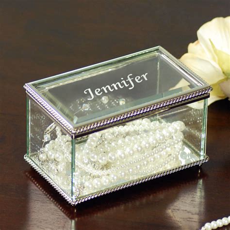 metal jewelry box with glass top|personalized glass jewelry box.